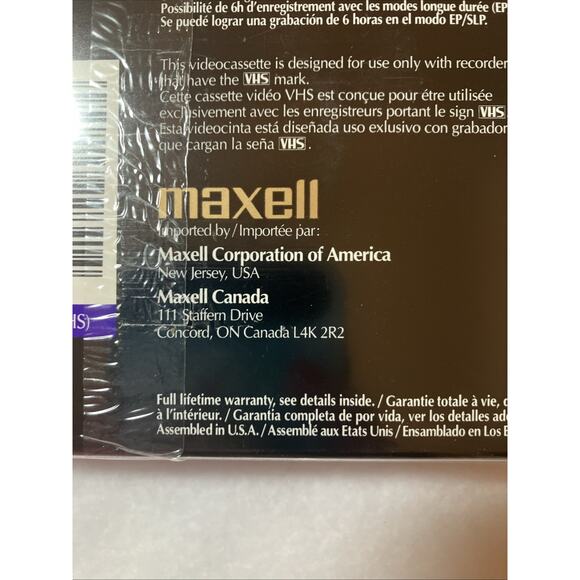 Maxell Hi-Fi Professional Grade T-120 VHS Blank Tapes Lot Of 4 New Sealed 6 Hour - Picture 5 of 6